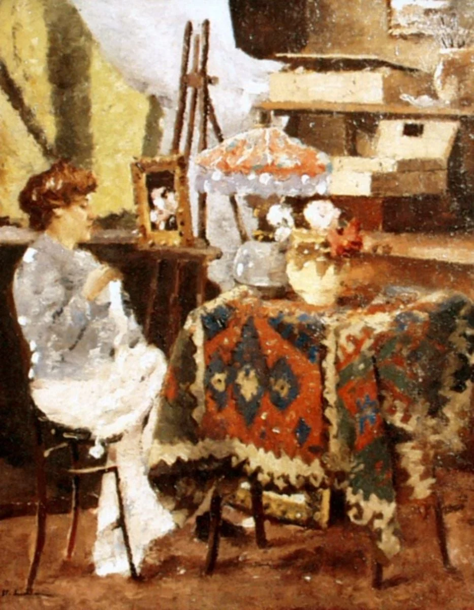 Atelierul pictorului, detail