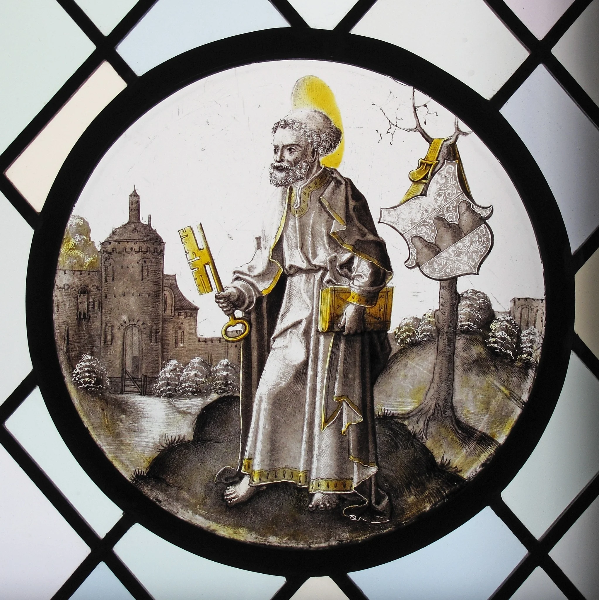 Roundel with Saint Peter, detail