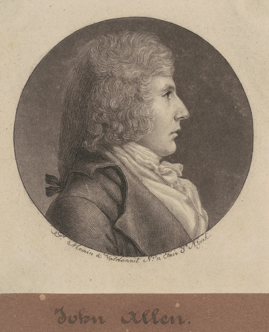 John Allen, by Charles B. J. Févret de Saint-Mémin, ink, 1796