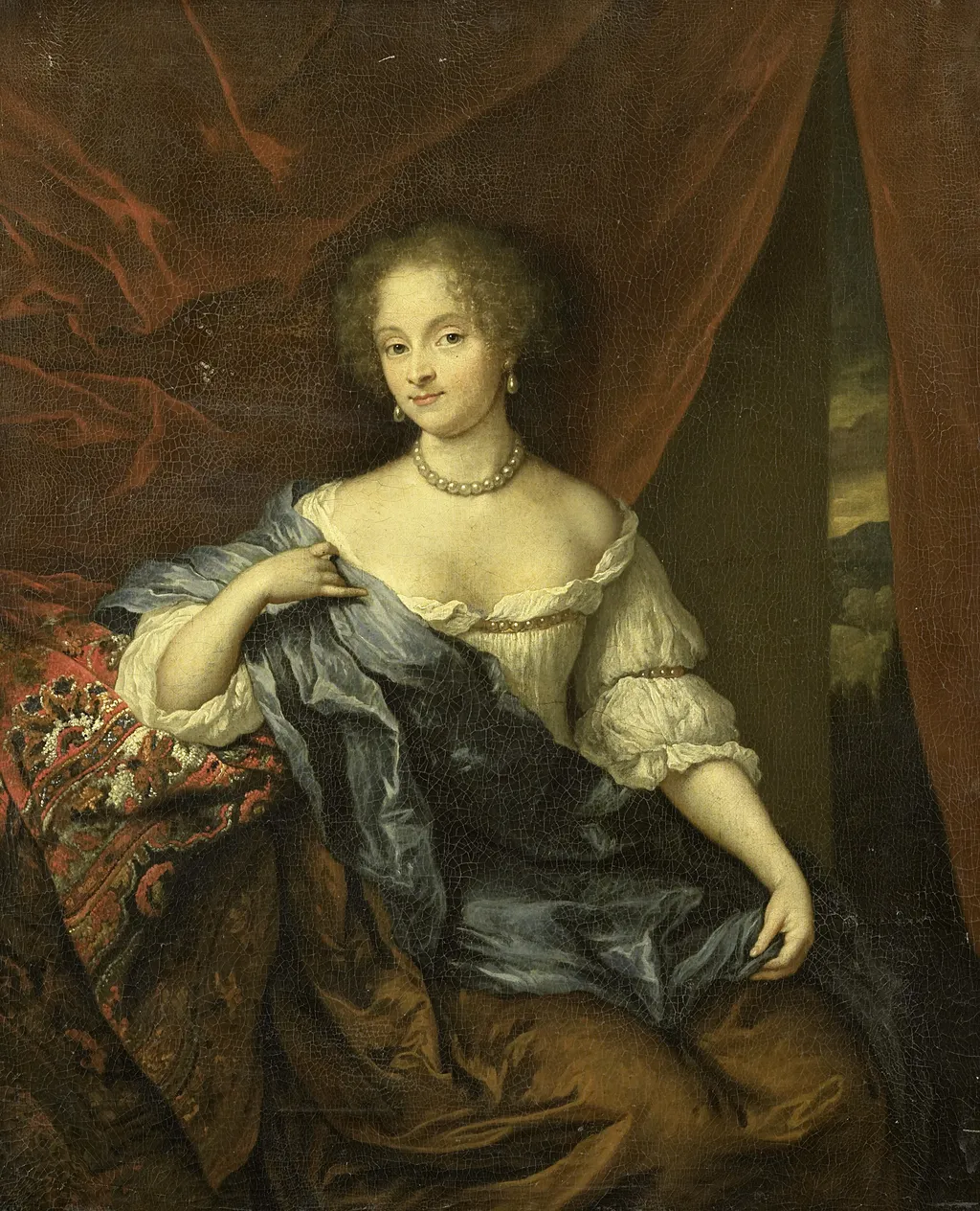 Portrait of a woman, possibly a member of the van Citters family, by Caspar Netscher, oil, 1674