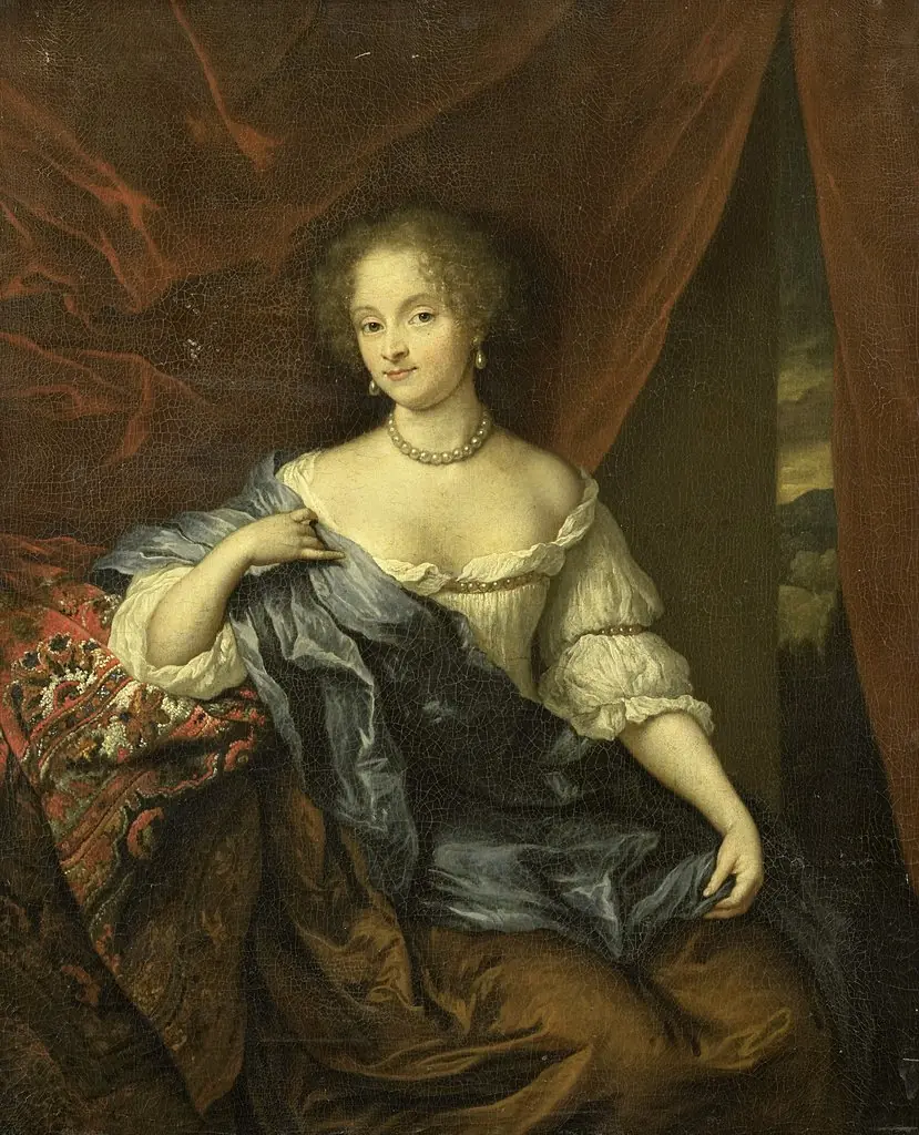 Portrait of a woman, possibly a member of the van Citters family, by Caspar Netscher, oil, 1674