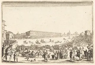 Piazza Presso alla Porta al Prato, by Jacques Callot, ink, 1622