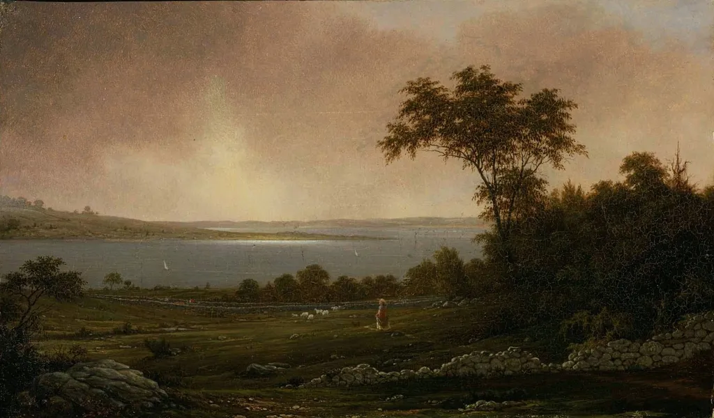 Rhode Island Landscape, by Martin Johnson Heade, oil, 1859