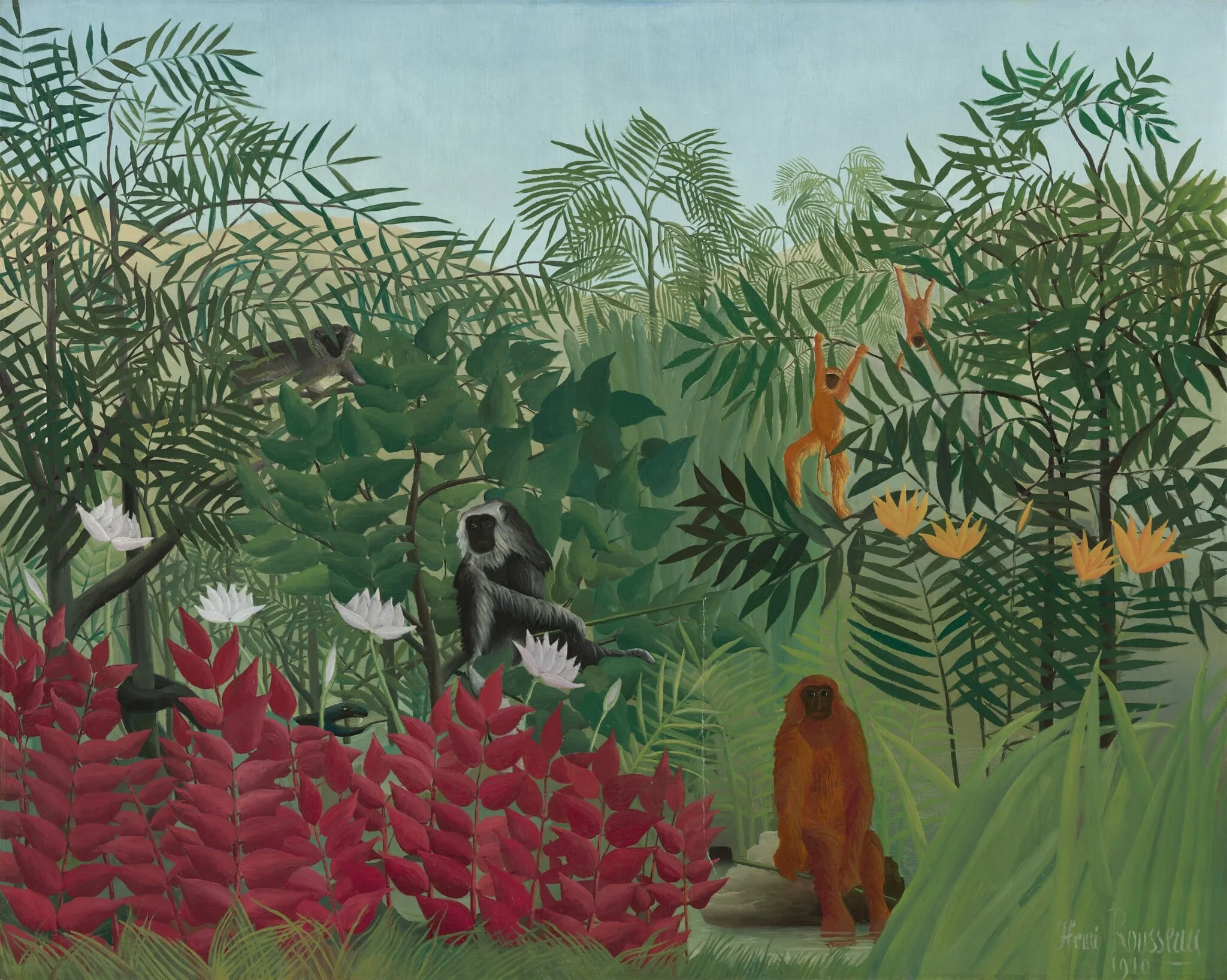Tropical Forest with Monkeys, detail
