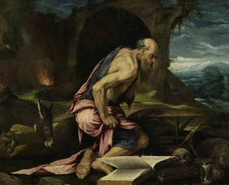 St Jerome in the wilderness, detail