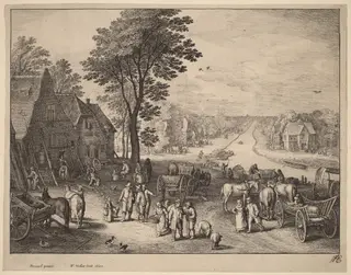 The Canal, by Wenceslaus Hollar, ink, 1650
