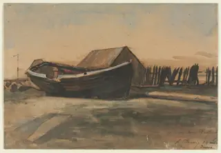 Boat on a Beach, Le Tréport, by François Bonvin, 1854