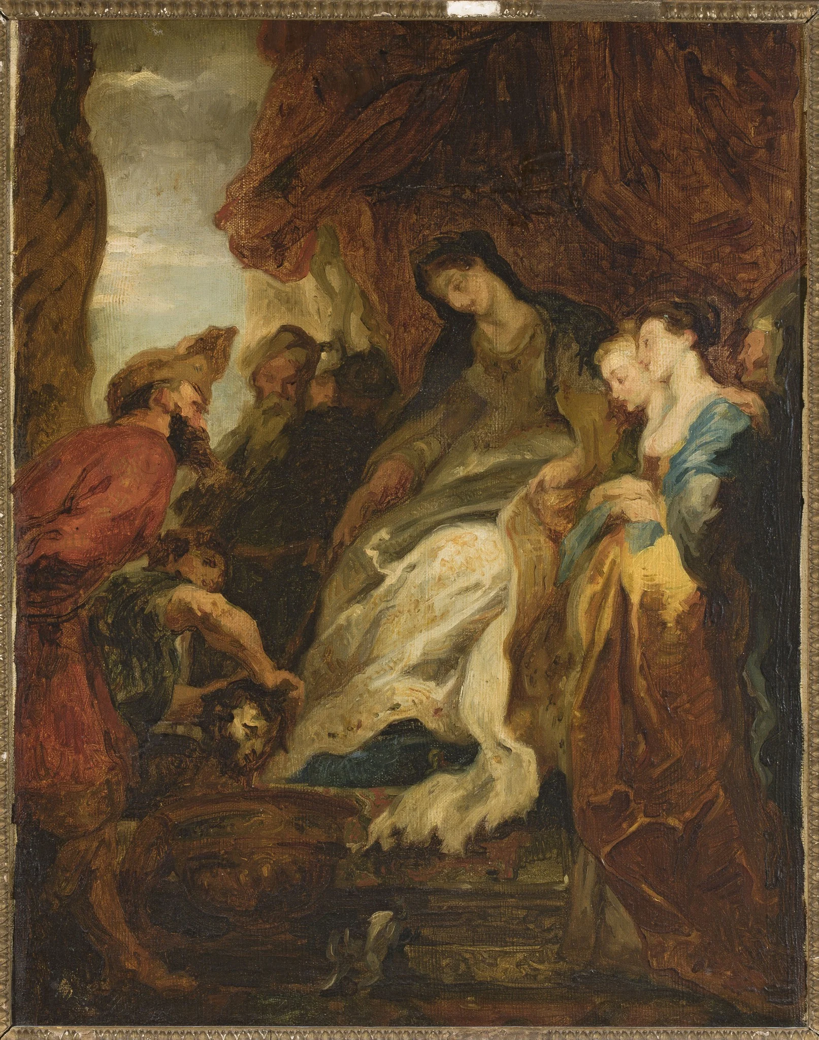 Tomyris ordering to immerse the head of Cyrus in a bowl of blood (Herodotus, Histories, I, 214), detail