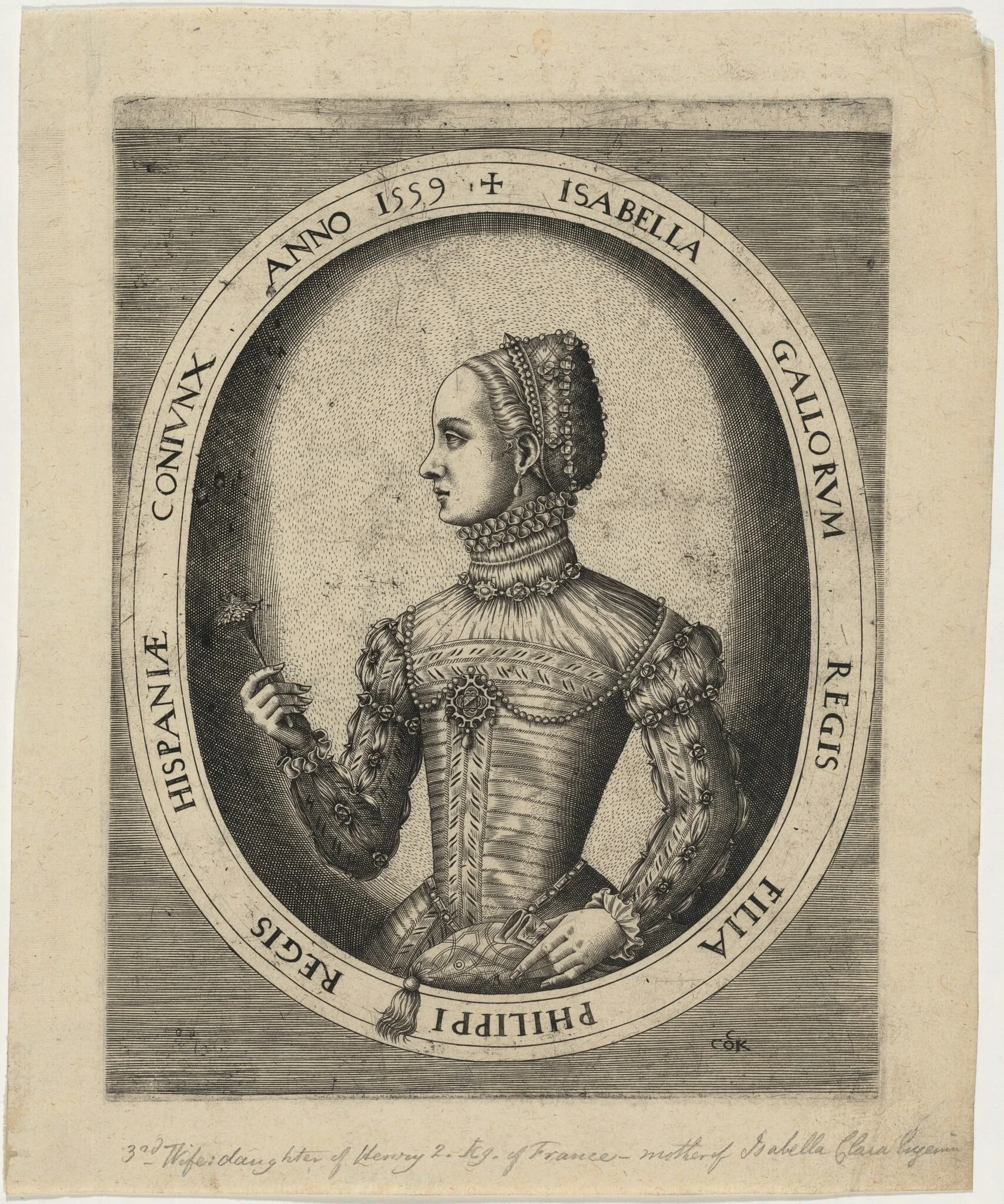 Isabella, Third Wife of Philip II of Spain, detail