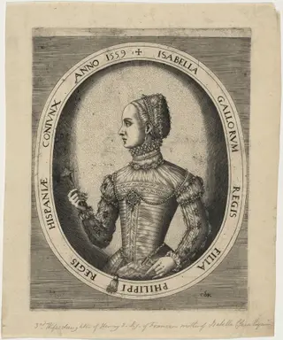 Isabella, Third Wife of Philip II of Spain, by Hieronymus Cock, ink, 1540