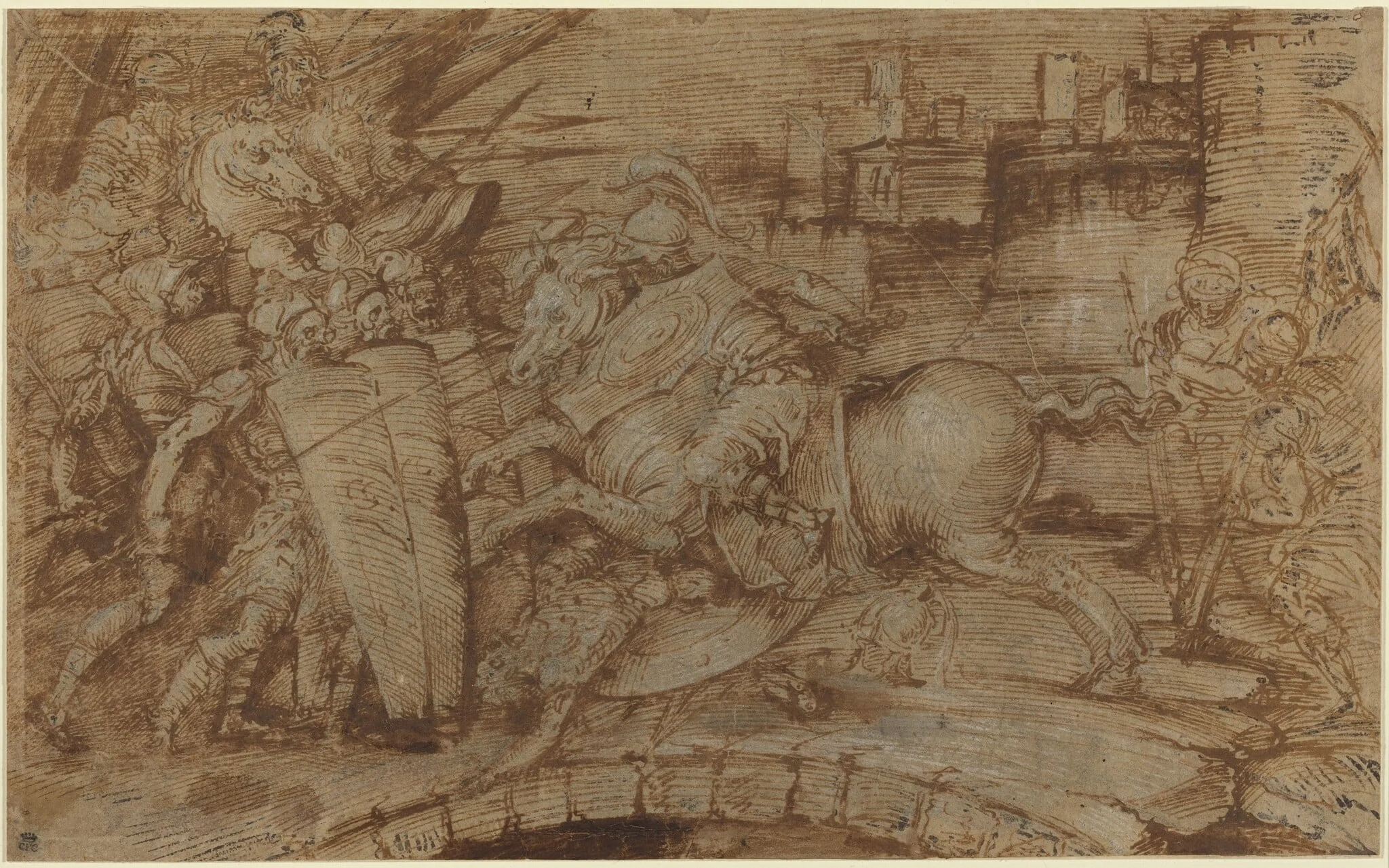 Horatius Cocles Defending Rome, detail