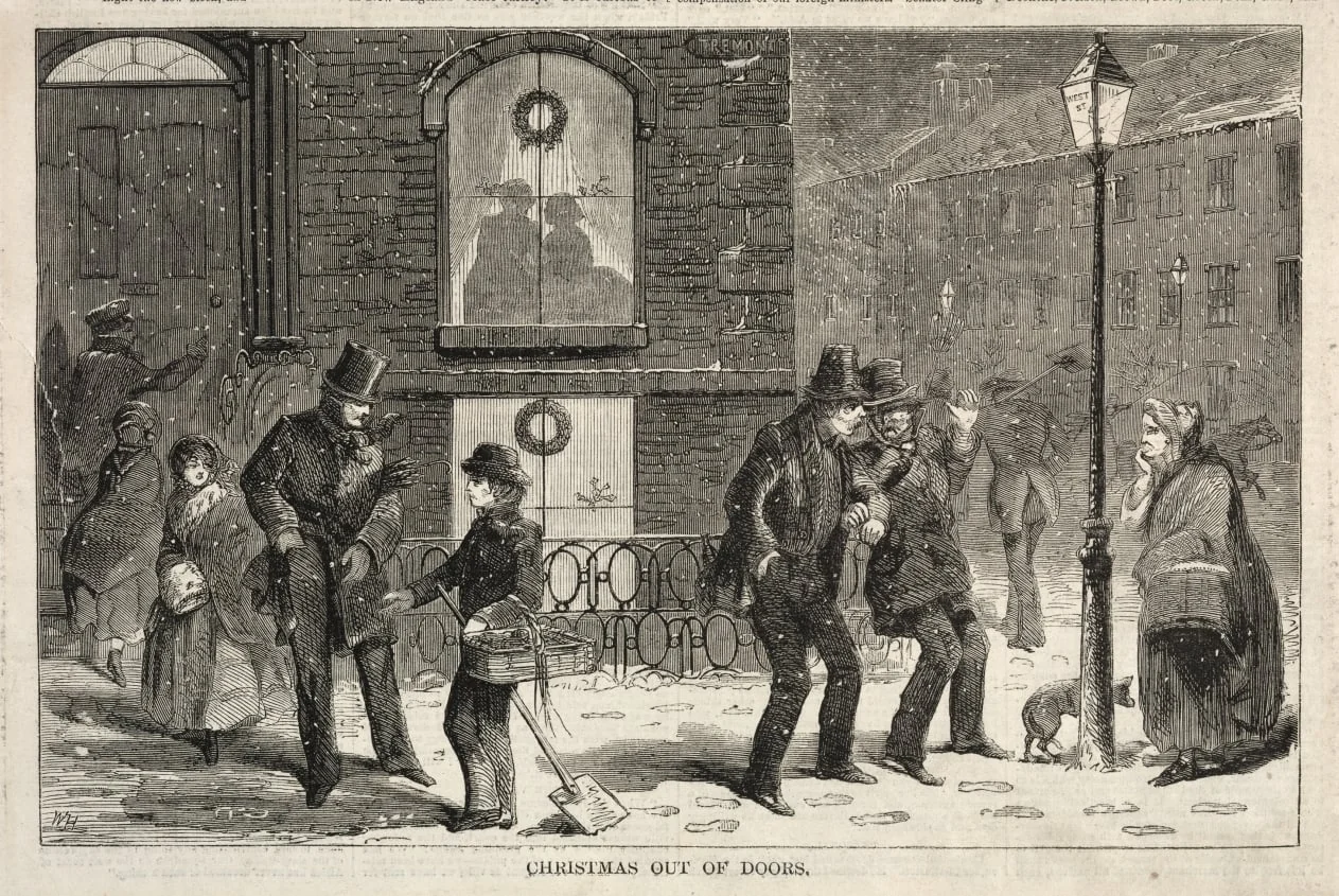 Christmas Out of Doors, detail