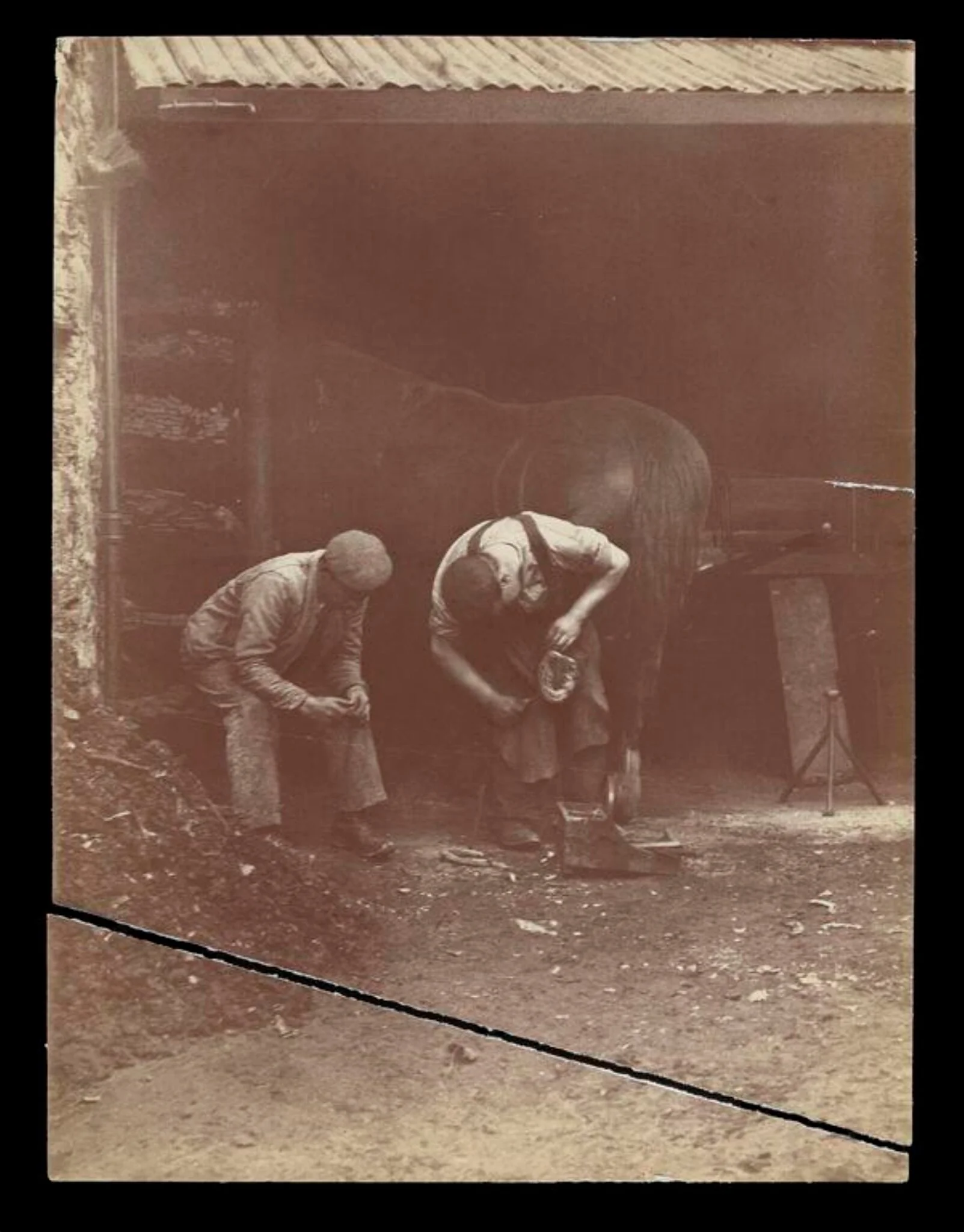 Shoeing a Horse, detail