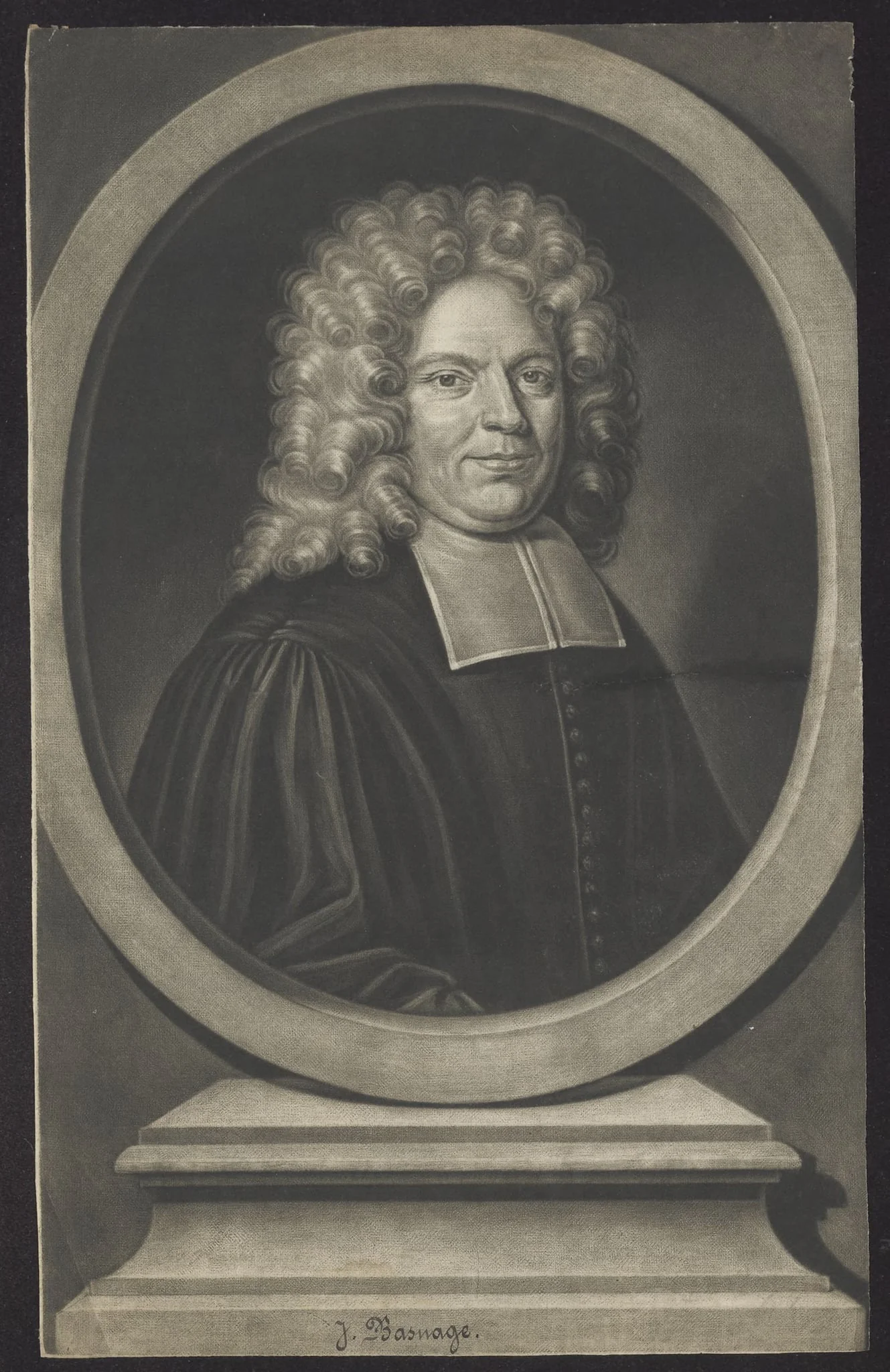Portrait of J. Basnage, [Walloon minister and historian], detail