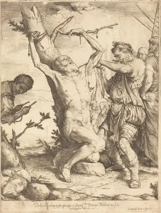 The Martyrdom of Saint Bartholomew, by Jusepe de Ribera, ink, 1624