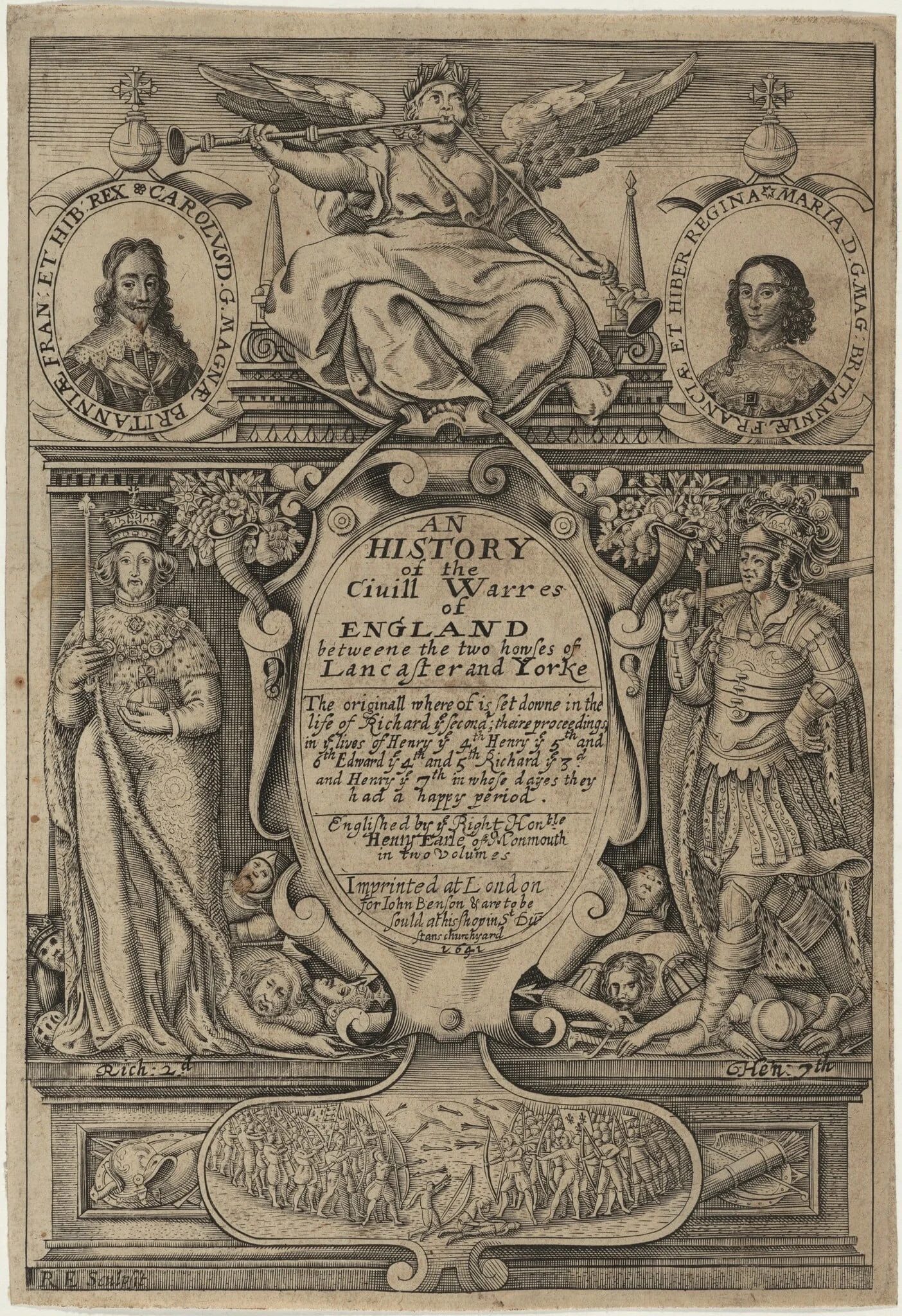Title page, An History of the Civill Warres of England, detail