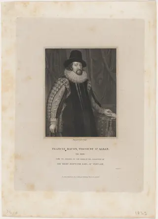 Francis Bacon, Viscount St. Alban, by Robert Cooper, ink, 1806