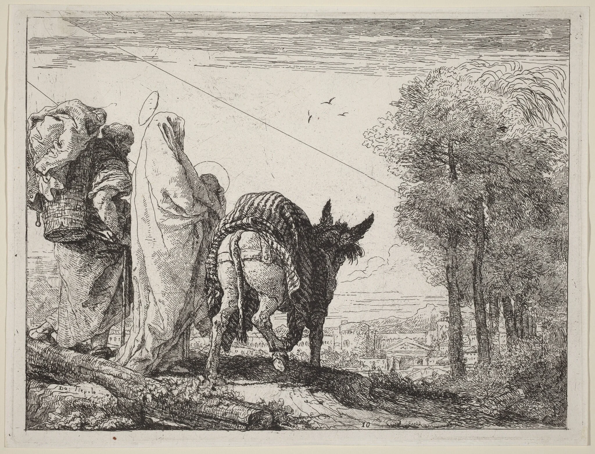 The Flight with the Holy Family at the Left, detail