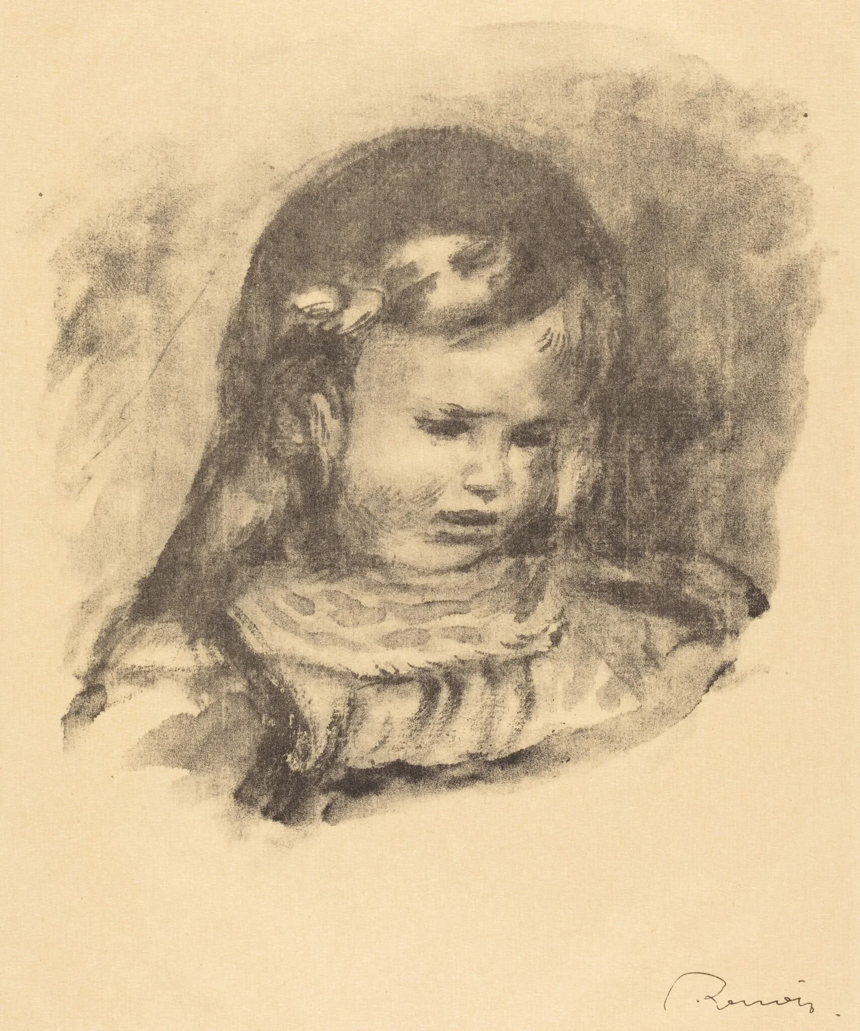 Claude Renoir, head lowered (Claude Renoir, la tete baissee), detail