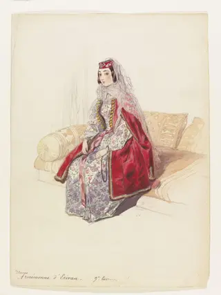 Dame Arménienne dErivan, by Grigoriy Grigorievich Gagarin, watercolor, 1842