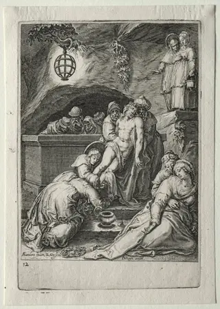 Passion Set:  Burial of Christ, by Zacharias Dolendo, 1597