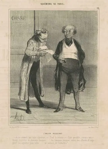 L'ancien négociant, by Honoré Daumier, ink, 1842