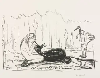 Alpha and Omega:  The Wife Omega and the Donkey, by Edvard Munch, 1908