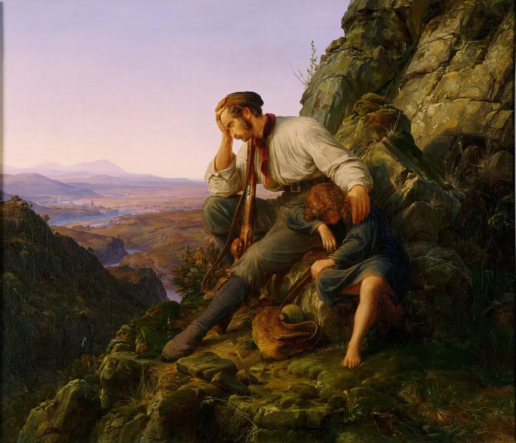 The Robber and His Child, by Karl Friedrich Lessing, oil, 1832