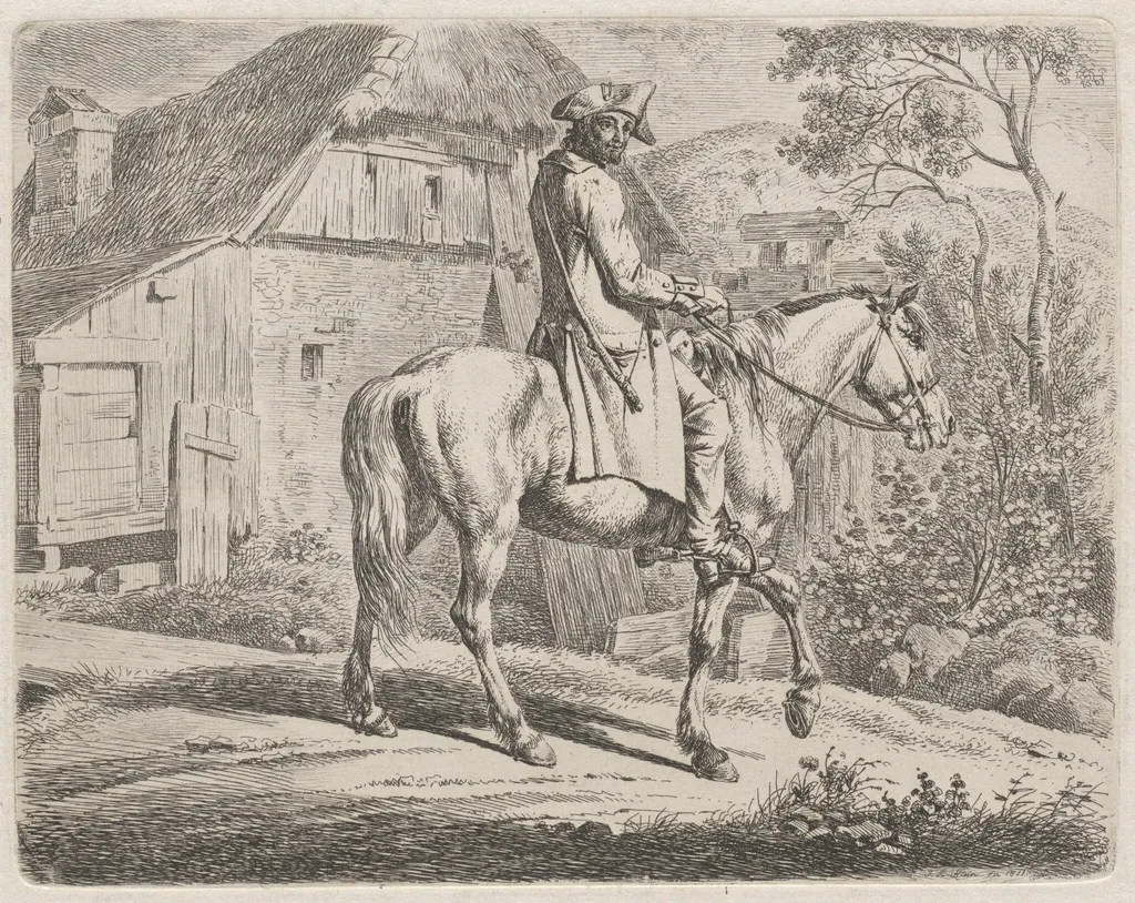 Cattle Dealer on Horseback, by Johann Adam Klein, ink, 1811