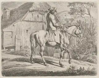 Cattle Dealer on Horseback, by Johann Adam Klein, ink, 1811