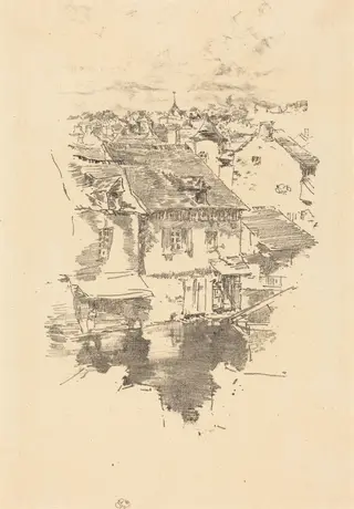Vitré: The Canal, by James McNeill Whistler, ink, 1893
