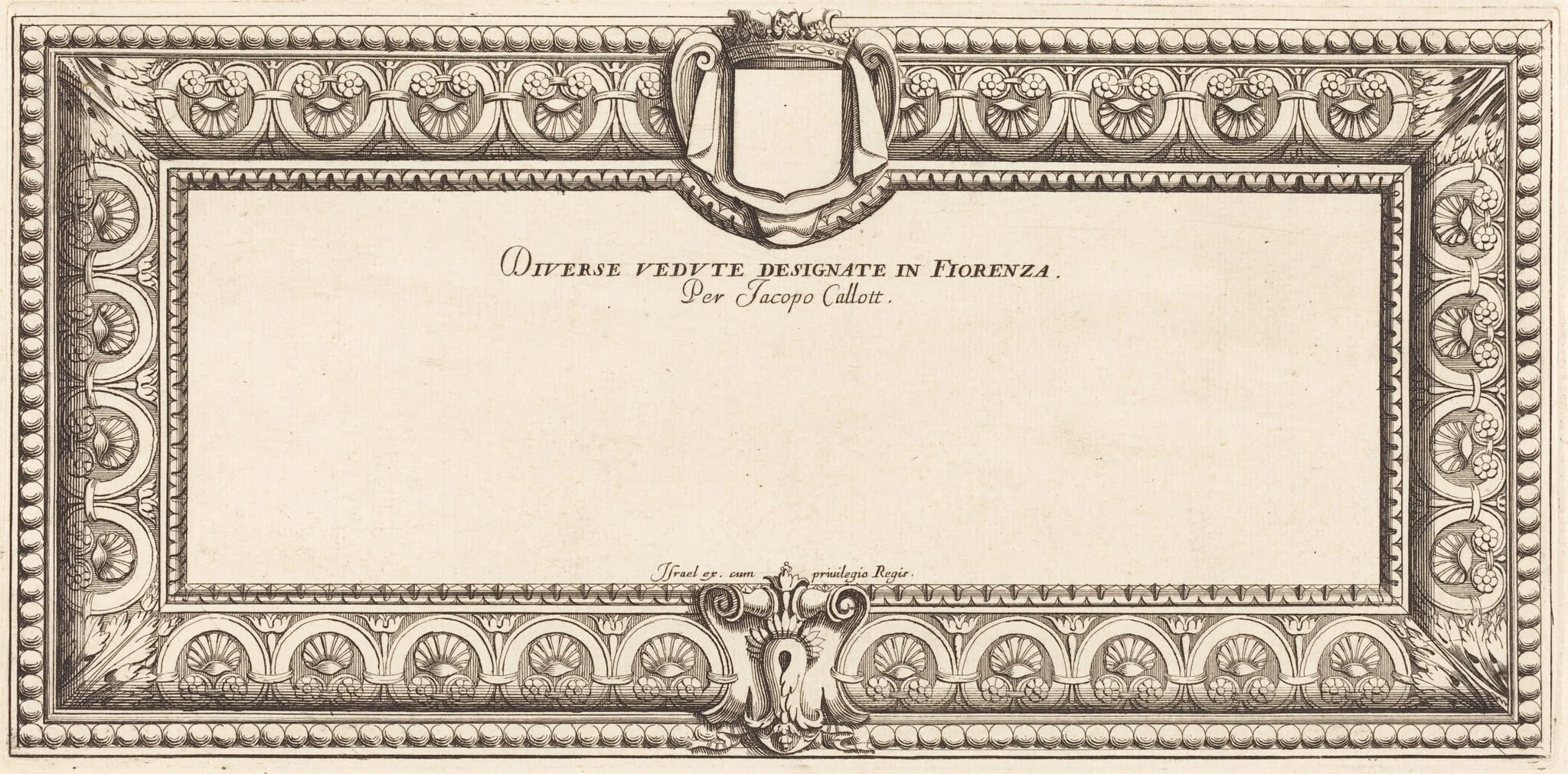 Title Page for Callot's "Various Italian Landscapes", detail