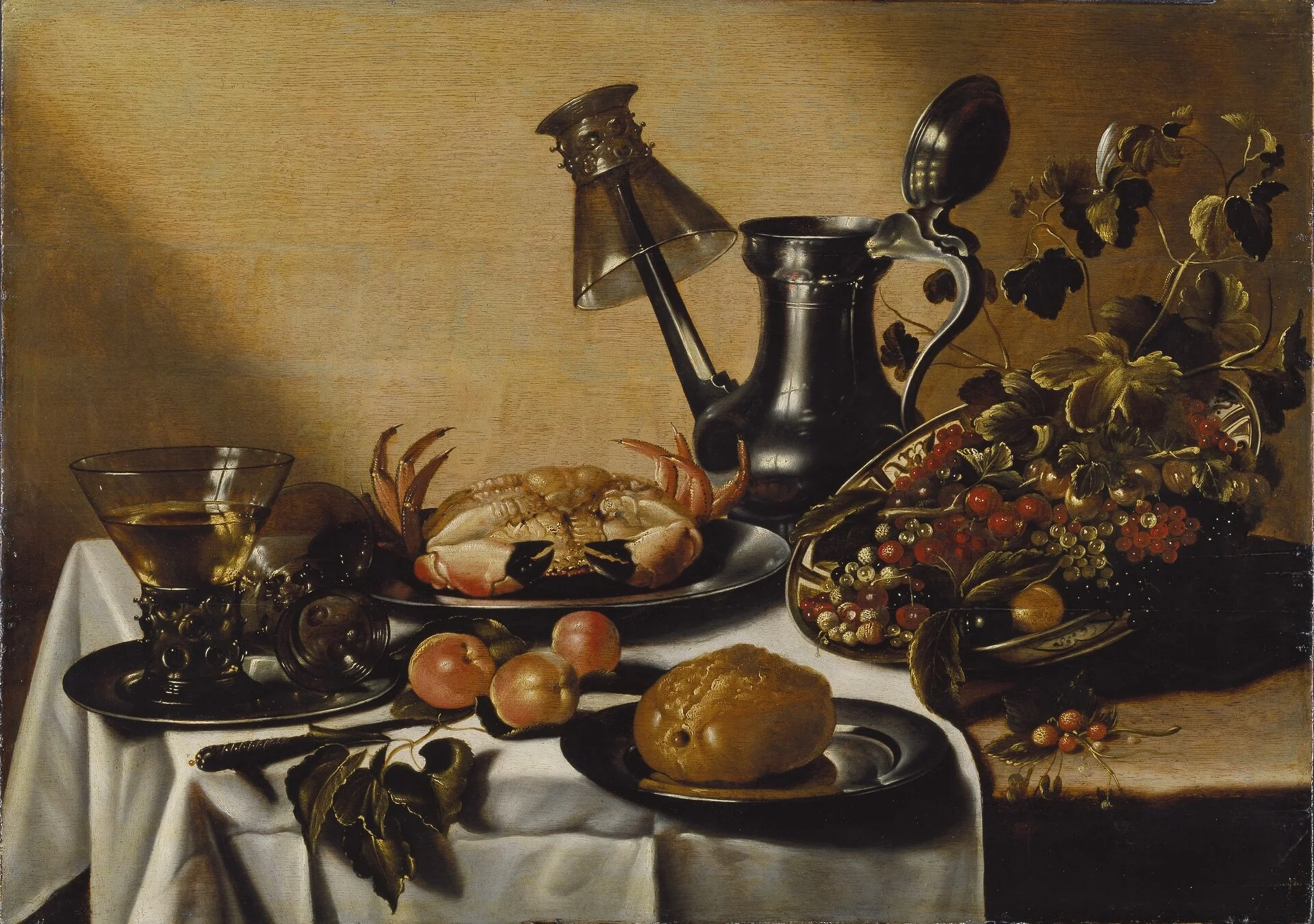 Still Life with Crab and Fruit, detail