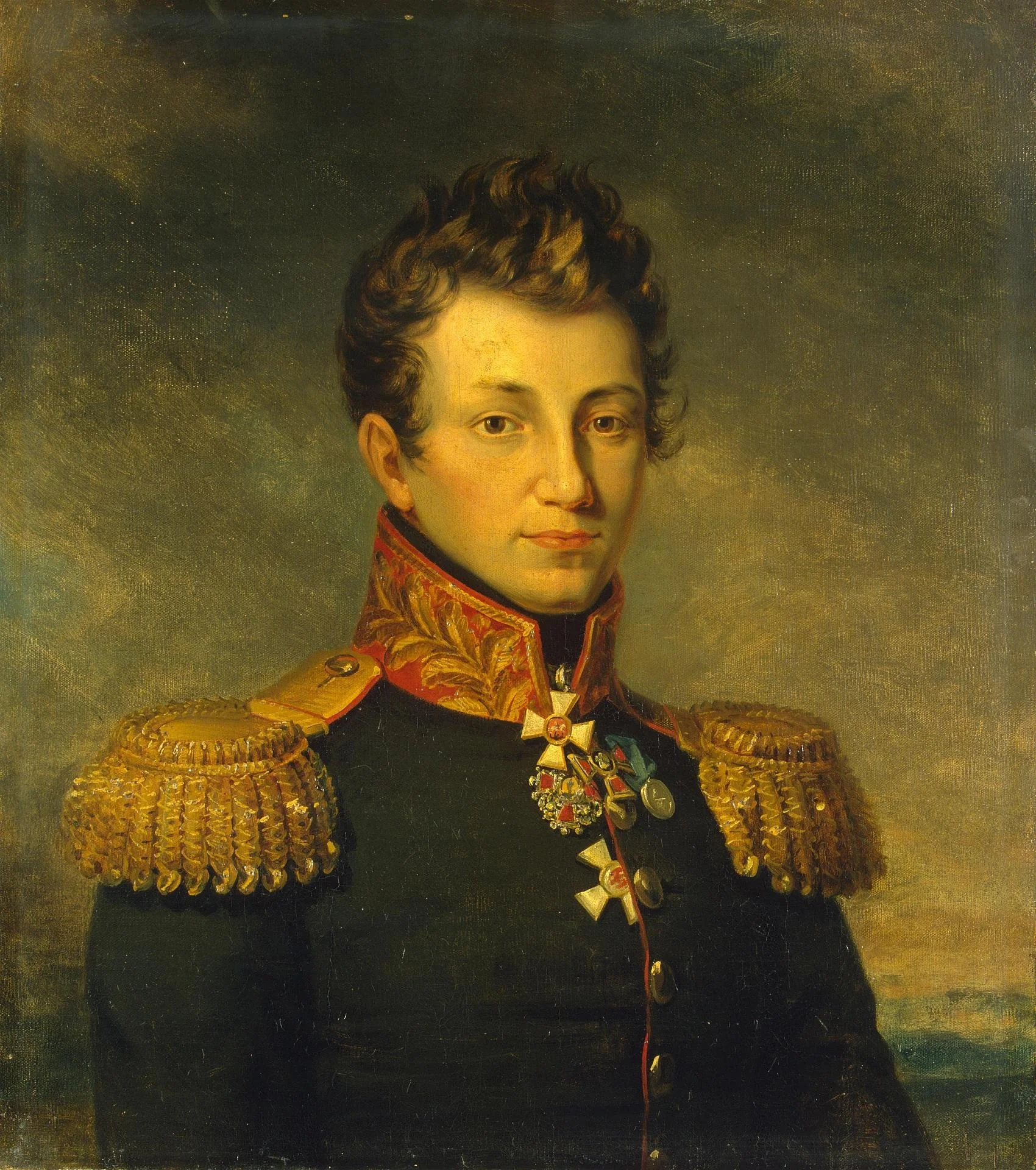 Portrait of Nikolai D. Myakinin (1787-1814), detail