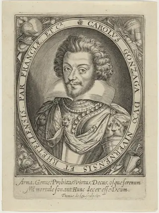 Carolus Gonzaga, Duc de Nevers-Rethel, by Thomas de Leu, ink, 1590