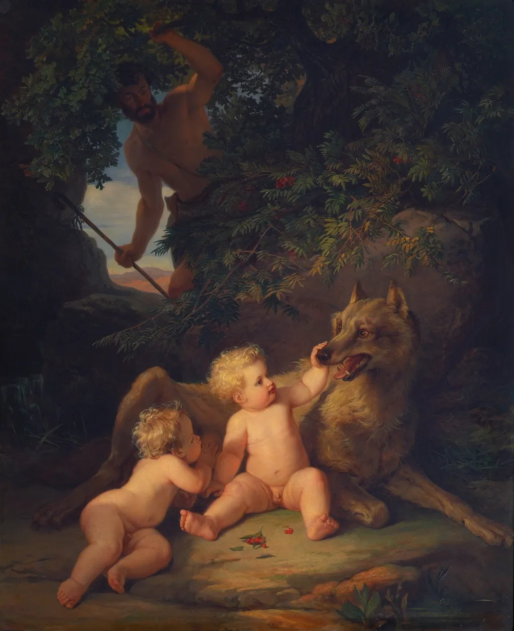 Romulus und Remus, by Joseph Binder, oil, 1850