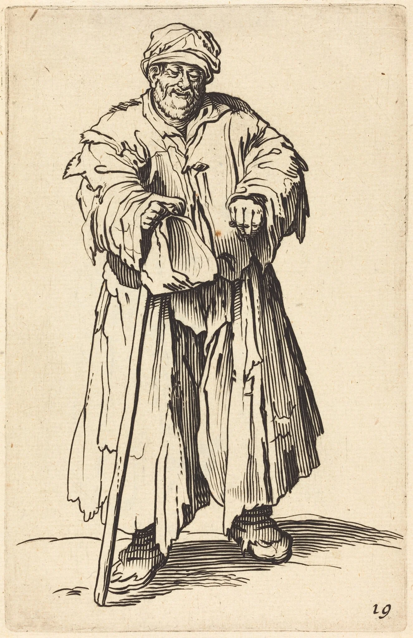 Fat Beggar with Eyes Cast Down, detail