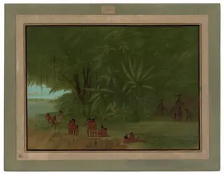 Mauhees Encampment, by George Catlin, oil, 1862