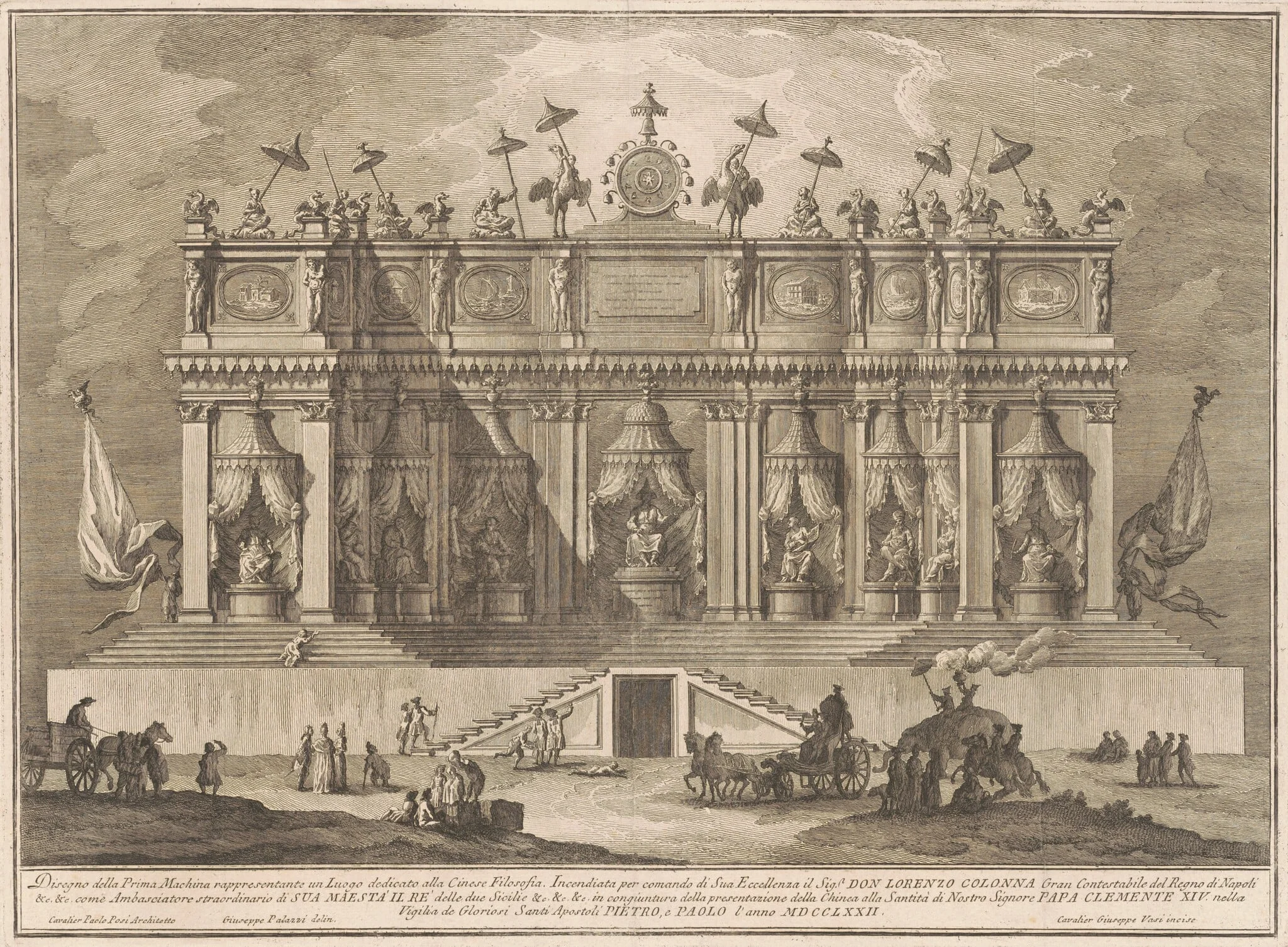 The Prima Macchina for the Chinea of 1772: A Building Dedicated to Chinese Philosophy, detail