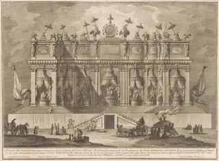 The Prima Macchina for the Chinea of 1772: A Building Dedicated to Chinese Philosophy, by Giuseppe Vasi, ink, 1772