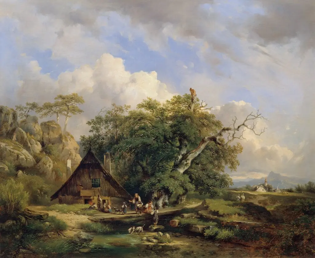 Landschaft bei Gutenstein, by Dominik Schufried, oil, 1853