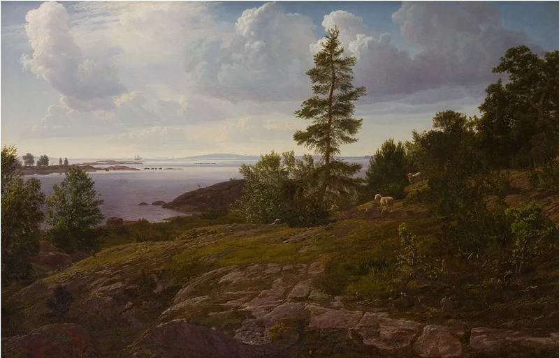 Udsigt over skærgården ved Elleholm i Blekinge, detail