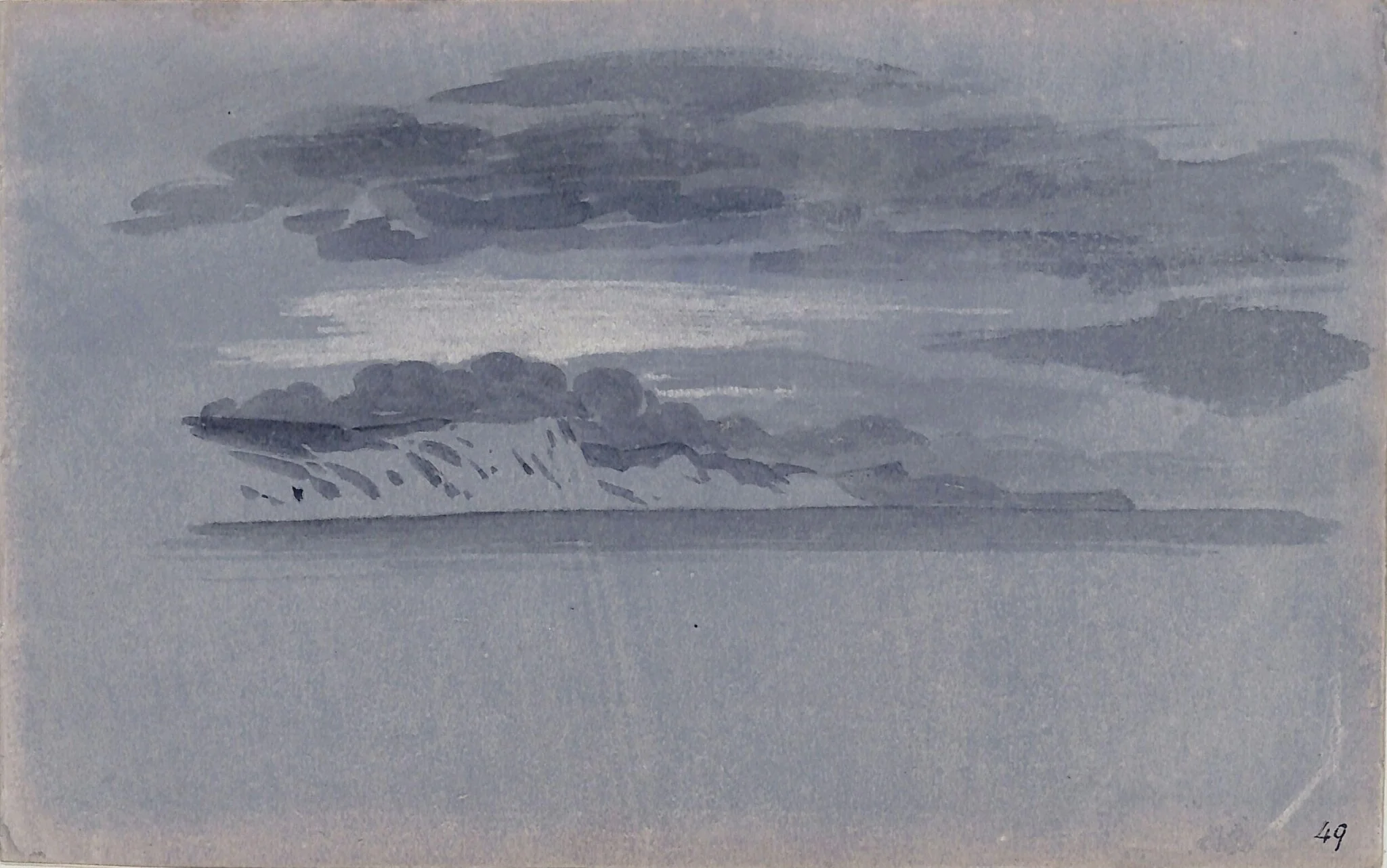 Study of cliffs and the sea, detail