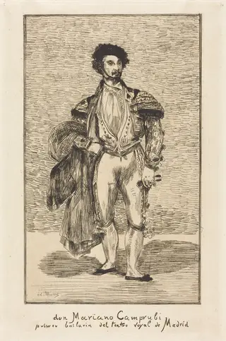 Don Mariano Camprubi (Le Bailarin), by Édouard Manet, ink, 1862
