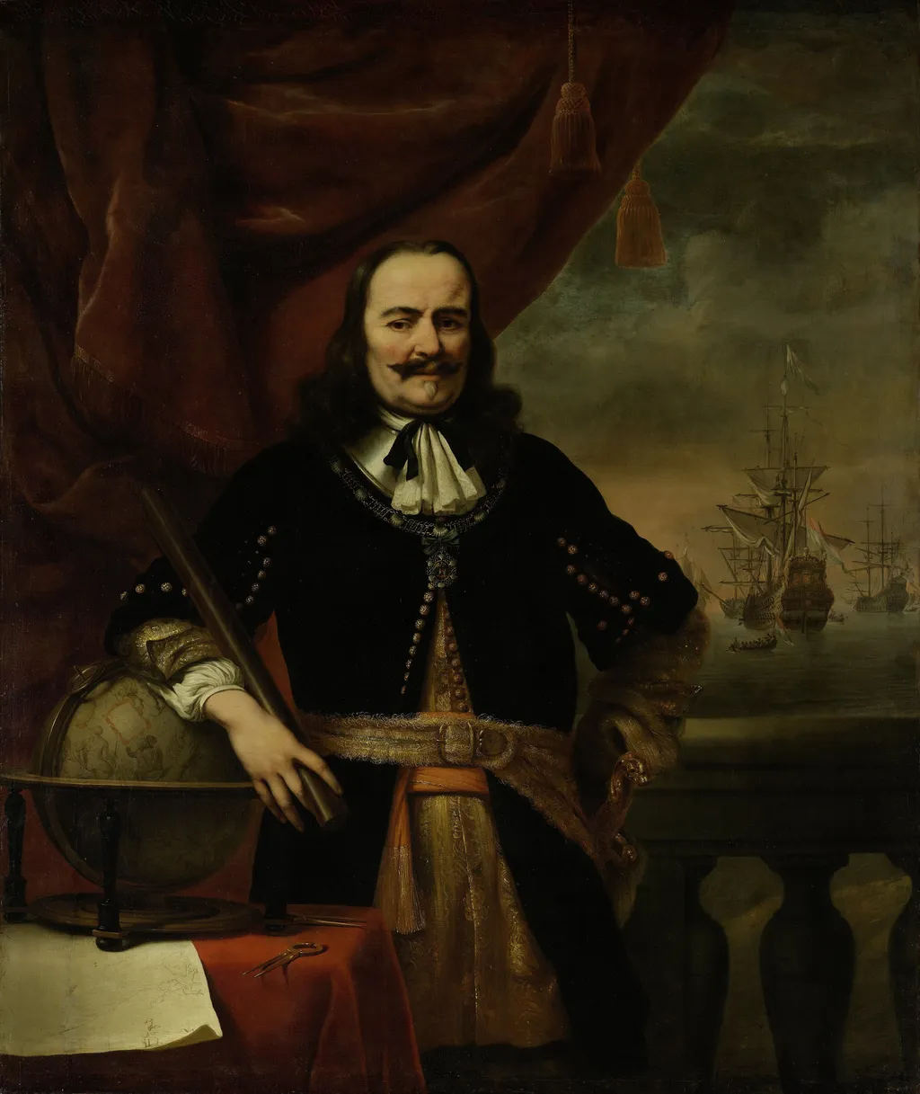 Michiel de Ruyter as Lieutenant-Admiral, by Ferdinand Bol, oil, 1667