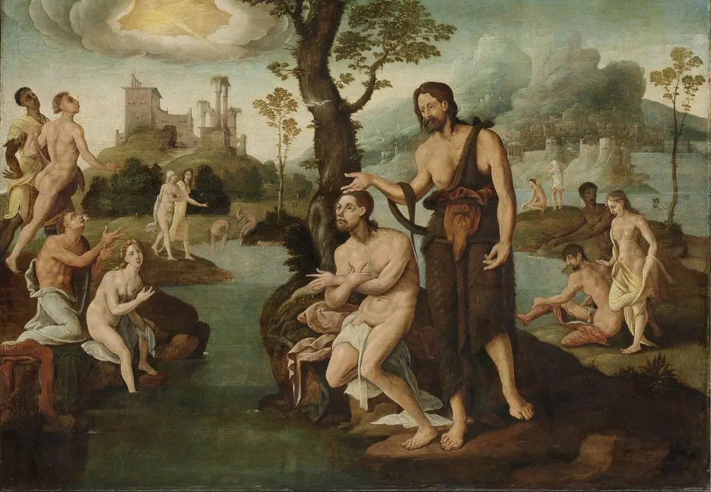 The Baptism of Christ, by Maarten van Heemskerck, oil, 1560