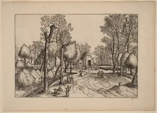 Farms, by Johannes van Doetechum the Elder, ink