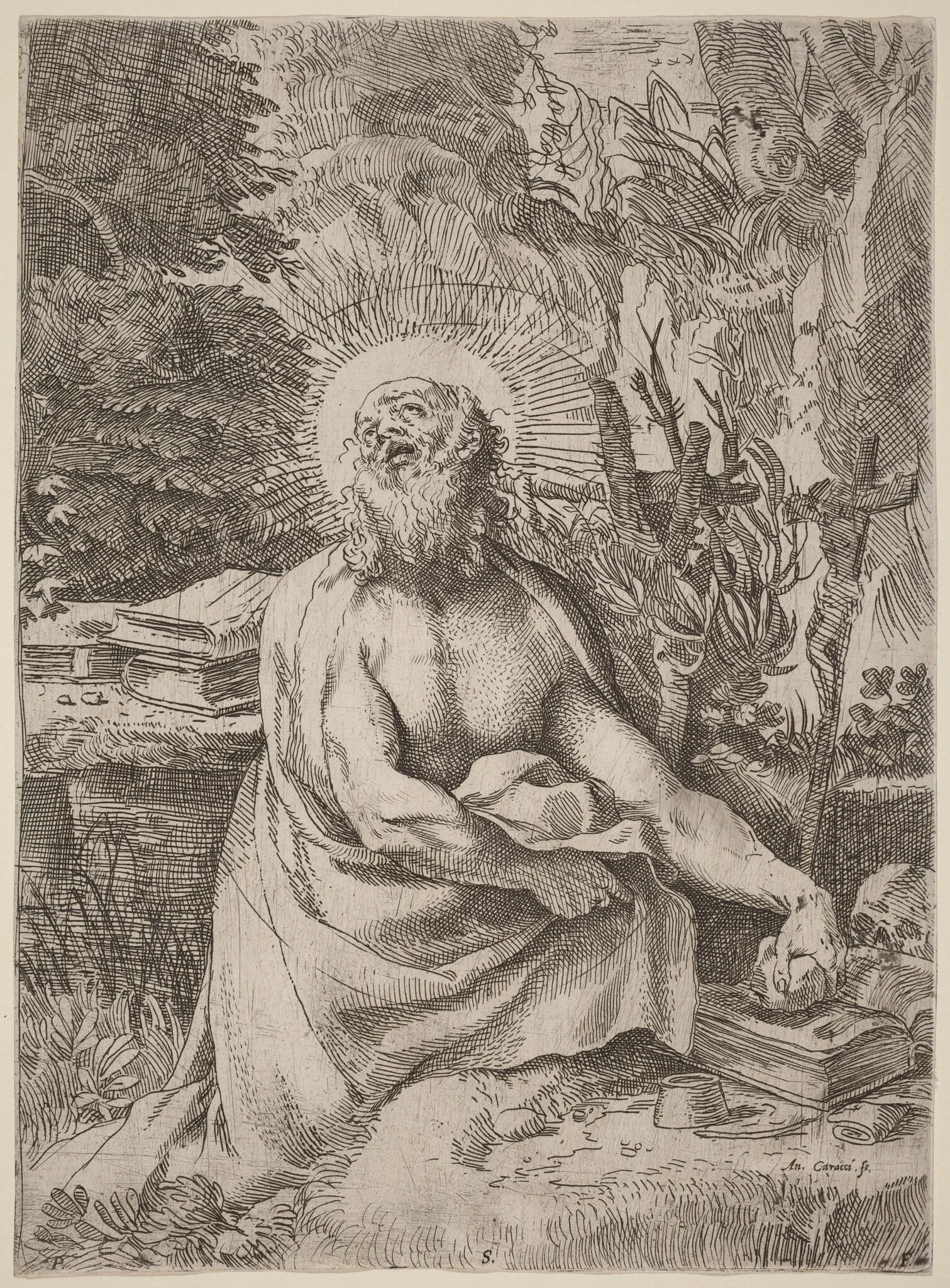 Saint Jerome in the Wilderness, detail