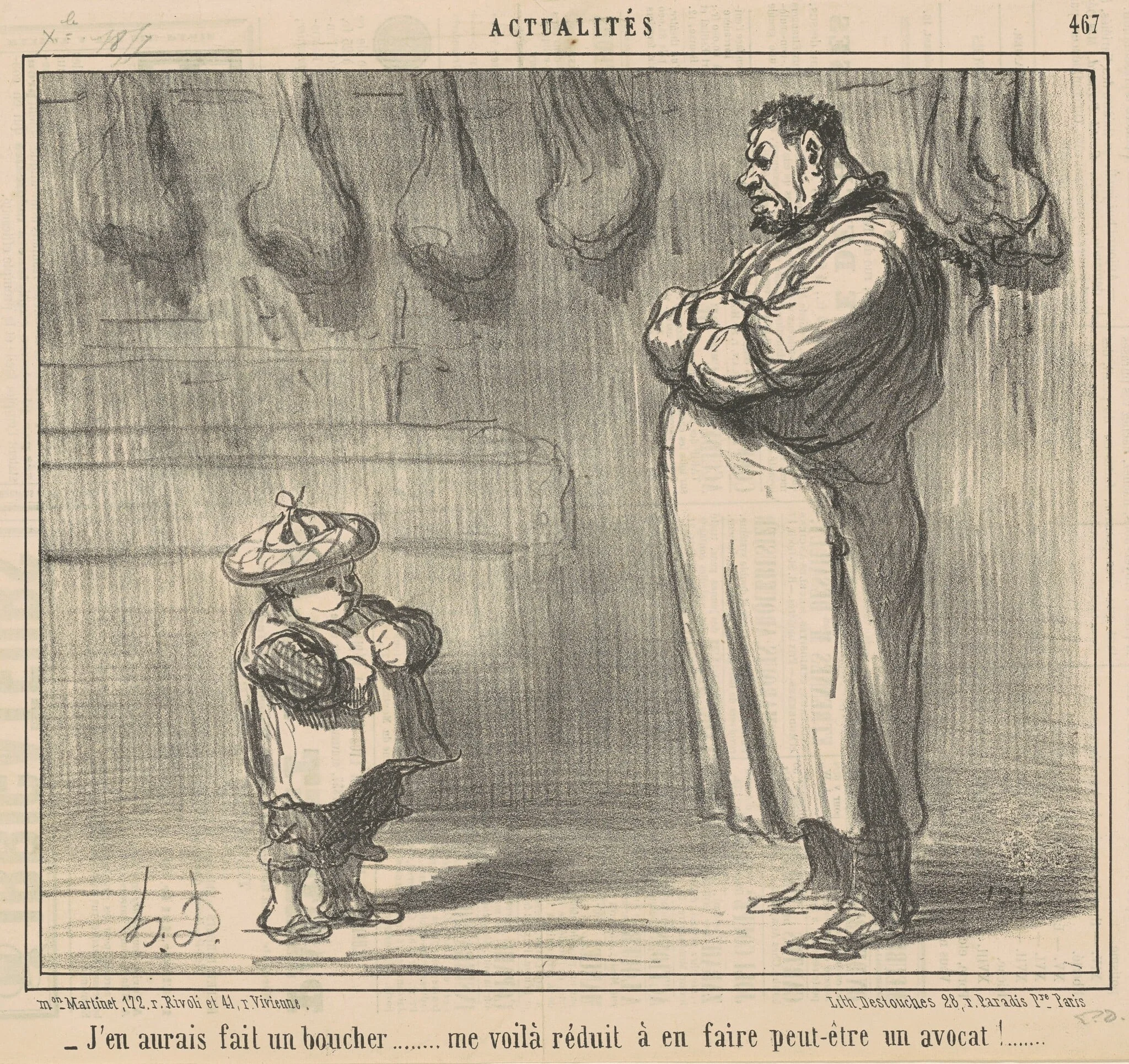 J'en aurais fait un boucher ..., detail