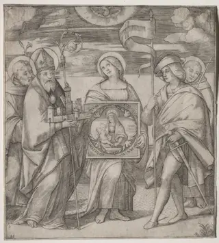 Patron Saints of Bologna, by Giacomo Raibolini, 1518